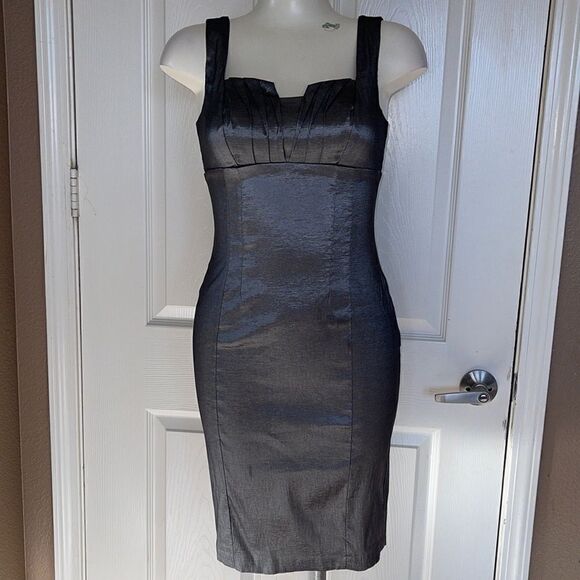 Pompous Studio shiny gray bodycon dress size 6 - Picture 1 of 6